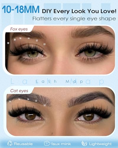 Fluffy Manga Lash Clusters - Wispy D-Curl Eyelash Extensions 10-18mm