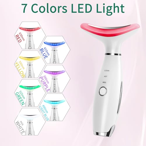 7-Color Red Light Facial Massager with Heat & Vibration