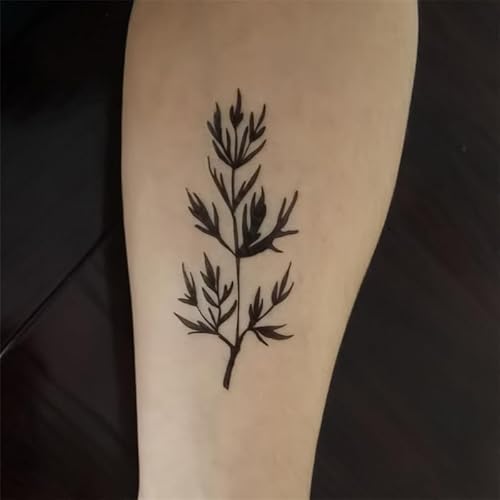 Green Fern Temporary Tattoo Sticker Waterproof Plant Leaf Sunflowers Adult Men Women Vintage 15X11cm Set of 4 (SF254)