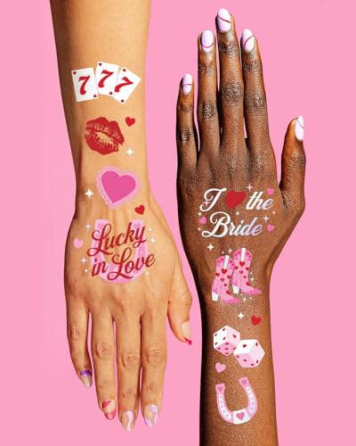 Lucky in Love Temporary Tattoos - 54 Iridescent Foil Designs