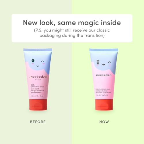 Evereden Kids Cloud Face Wash: Tropical Sorbet, 3.4 fl oz | Adorable Terry Spa & Makeup Headband | Creamy & Fun Skin Care for Kids | Easy-to-Use Face Wash | Non-toxic Skin Care