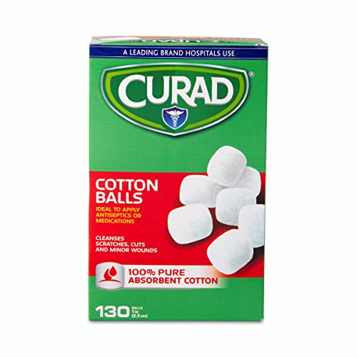 Curad Sterile Cotton Balls, 1" Medium, 130/Box