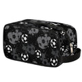Kids Travel Toiletry Bag - Black White Soccer Ball Waterproof Hanging Cosmetic Hygiene Bags for Boys Men - Large Shave Kit for Toiletries Accessories Bathroom Stuff