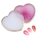 Heart Shaped Resin Nail Art Palettes - Set of 2 with Gold Edges