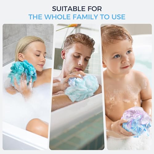 XL Exfoliating Shower Loofah Sponge Set of 4