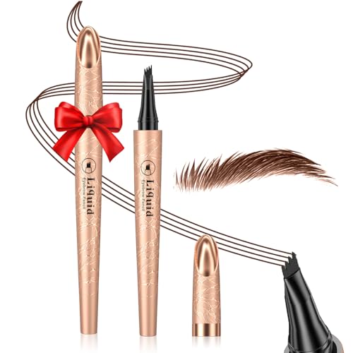 4-Point Microblading Eyebrow Pen - Waterproof Brow Pencil, Dark Brown