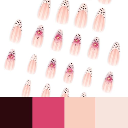 French Tip Press On Nails Almond Medium 24pcs