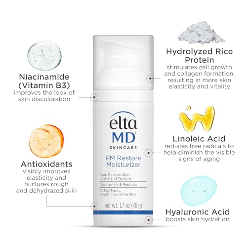 EltaMD PM Restore Night Face Moisturizer 1.7 Fl Oz - Hydrating & Elasticity Boost
