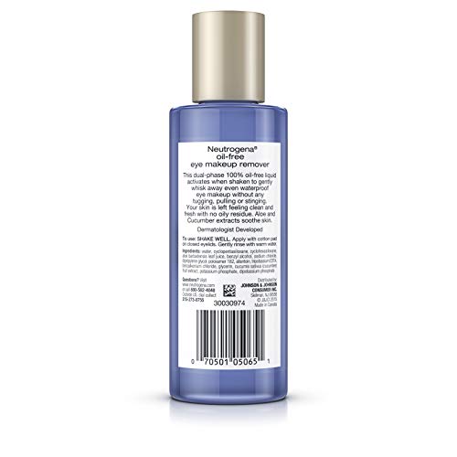 Neutrogena Oil-Free Eye Makeup Remover & Cleanser 3-Pack, Sensitive Skin