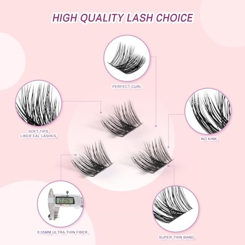 140PCS Lash Clusters Eyelash Extensions Kit 9-15mm D Curl