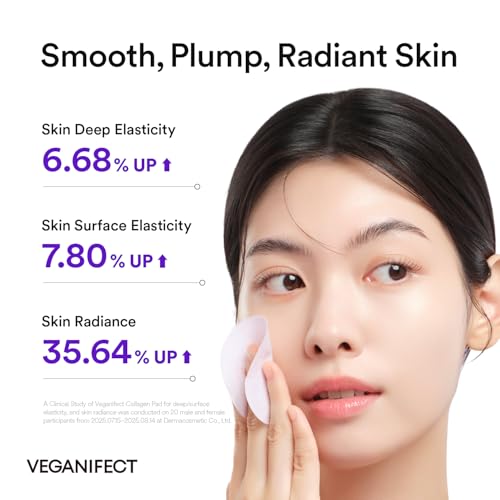 Collagen Peptide Jelly Toner Pads | Dual-Function Skincare for Wrinkle Care | Pore Tightening, Elasticity Boost, and Glow Radiance, Korean Skincare | 6.76 fl.oz.(200ml)*70Pads