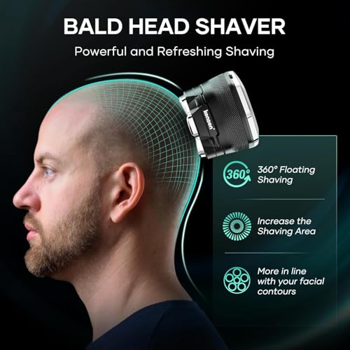 6D Head Shaver Replacement Blades Magnetic Floating Razor Heads, Christmas Gift Wet & Dry Compatible, Precision Shaving, Waterproof & Skin-Friendly, Easy Blade Replacement for 6D Electric Shaver