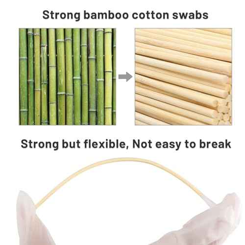 1000 PCS Long Cotton Swabs with Wooden Sticks, Lint- Free Highly Absorbent Long Cleaning Swabs, Cotton Tipped Applicators for Eye Ears, Makeup, Gun Applicators, Oil, Pet Care