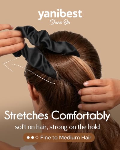 Yanibest Satin Scrunchies 8-Pack - Silk-Feel Ponytail Holders