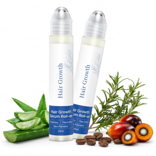 Hair Growth Serum Roll-On with 5% Rosemary & Saw Palmetto - 2 Pack