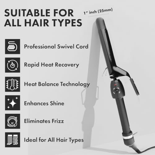 StyleCraft Stay-Temp Black Gold Professional Curling Iron with Thumb