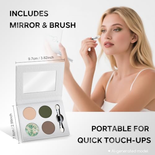 Color Nymph Olive Green Eyeshadow Palette with Matte & Holographic Finishes