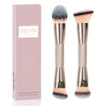 dpolla 2Pcs Dual-Ended Foundation Makeup Brushes Set - Face, Powder, Blush & Contour Tools