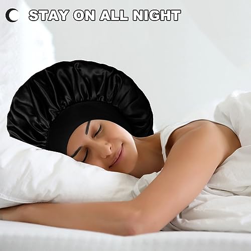 Extra Large Satin Sleep Bonnet for Women & Men, 17 inch