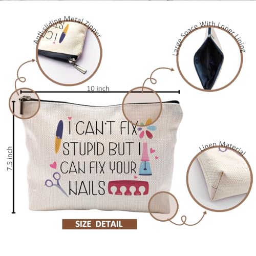 Nail Tech Gifts for Women Makeup Bag, Nail Tech Supplies, Gifts for Nail Technicians, Nail Lovers, Nail Tech Cosmetic Bag Toiletry Bag, Nail Artist Gifts, Manicurist Beautician Gifts