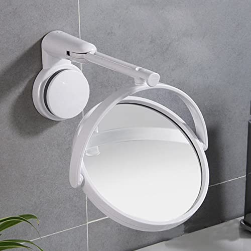 Minkissy Wall Mounted Makeup Mirror 10x Magnification, Suction Cup, Double-Sided, Adjustable - Transparent 1" x 1"