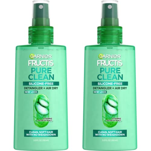 Garnier Fructis Pure Clean Detangler + Air Dry Spray, 5.0 Fl Oz, 2 Count (Packaging May Vary)
