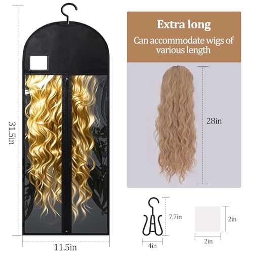 6-Pack Extra Long Wig Storage Bags with Hanger - 31.5in