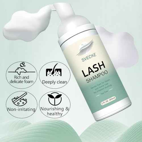 Lash Shampoo Kit Eyelash Extension Cleanser, Eyelash Shampoo for Lash Extensions, Lash Cleaner Eyelid Foam Cleaning Kit for Salon Home Use (Tea Tree)