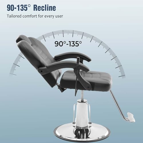 Tatub Reclining Salon Chair - 90°-135° Adjustable Barber Chair