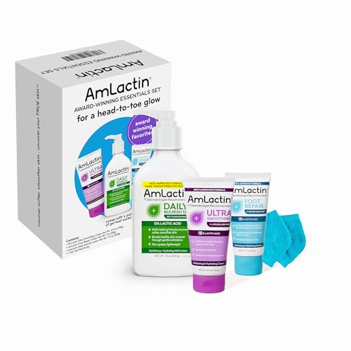 AmLactin Lactic Acid Skin Care Set - Exfoliating Body & Foot Care Kit