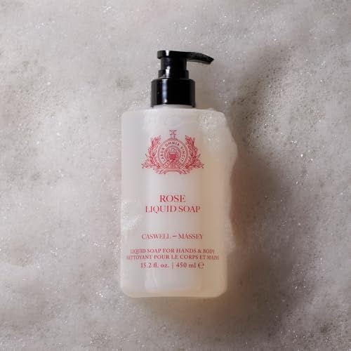 Caswell-Massey Rose Liquid Hand Soap & Moisturizing Body Wash with Pump, Hydrating Plant-Based Skin Cleanserfor Men & Women, Paraben and Phthalate Free, 15.2 fl oz