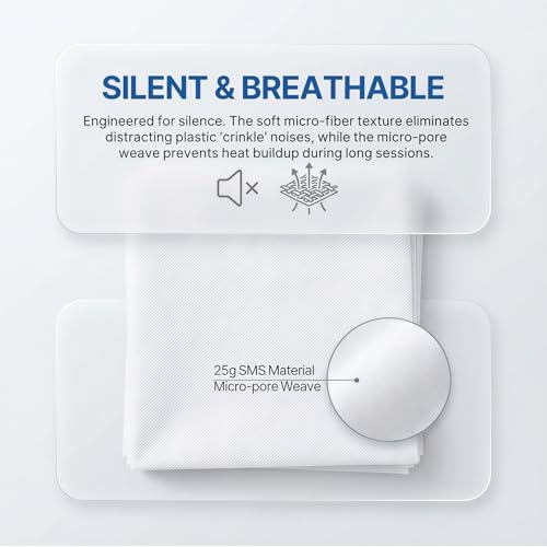 100 Pack 25g SMS Disposable Massage Table Sheets - 31"x70" Waterproof Bed Cover for Lash, Spa, Tattoo - Extra Thick, Non-Woven & No-Noise (Professional Grade)