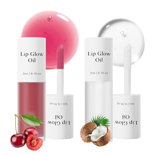 Hydrating Lip Glow Oil - Plumping Lip Gloss, Non-Stick, Fruit Flavored