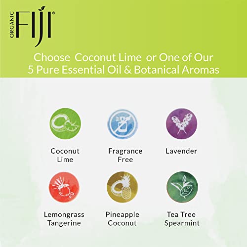 Organic Fiji Raw Cold Pressed Coconut Oil for Hair, Skin, Face & Body | Relaxing Massage Oil | Coconut Lime,12 oz for Women Men & Baby