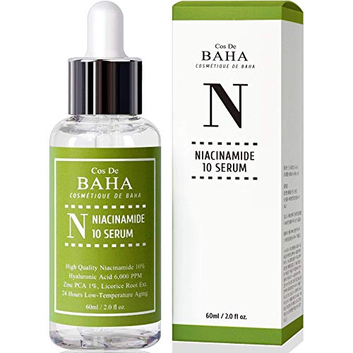 Cos De BAHA Niacinamide 10% Serum 2 Fl Oz ? Zinc PCA, Hyaluronic Acid & Aloe for Balancing, Pore-Refining & Uneven Tone (60 ml)