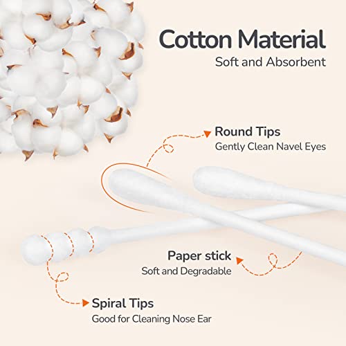 Baby Cotton Swabs 420 Count - Organic, Double-Tipped & Eco-Friendly
