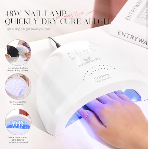 Morovan Poly Gel Nail Kit with 48W UV Lamp - 8 Colors Starter Set