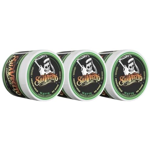 Suavecito Pomade Matte (Shine-Free) Formula 4 oz, 3 Pack - Medium Hold Hair Pomade For Men - Low Shine Matte Hair Paste For Natural Texture Hairstyles