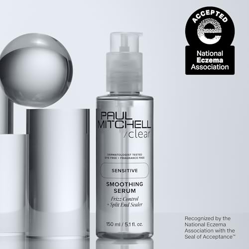 Paul Mitchell Clear Smoothing Serum, Blowout Primer, Fragrance Free, For Sensitive Scalp + Skin