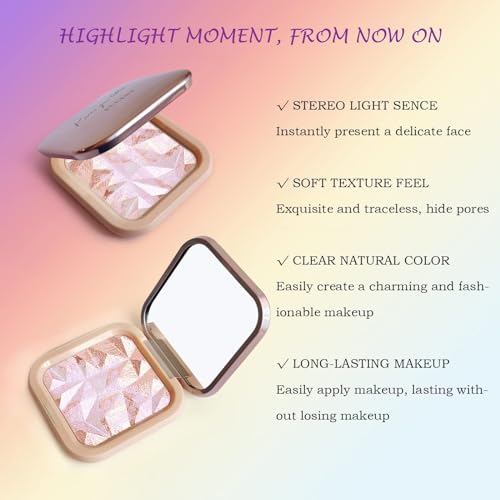 LSxia Highlighter Makeup Palette - Pink Gold Shimmer
