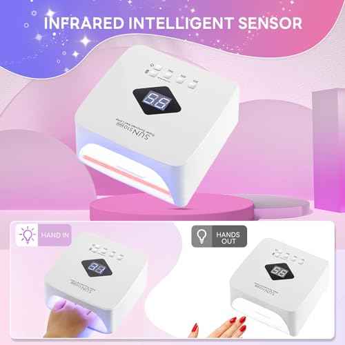 Cordless Nail Lamp 120W Rechargeable UV Light for Gel Nails LED Nail Dryer with 3 Timer Modes Perfect for Salon and Home Use Portable Cordless Design Continuous Use Up to 4-5 Hours(S10)