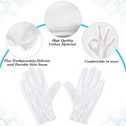 PAXCOO XL White Cotton Gloves - 6 Pairs for Moisturizing & Eczema