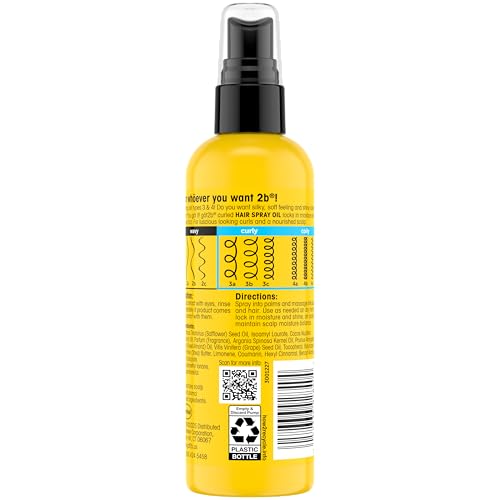 Got2b Curled Hair Spray Oil 4oz for Curl Types 3-4