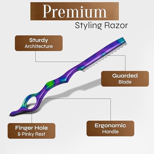 Professional Hair Cutting Razor Kit - Stainless Steel with 11 Blades