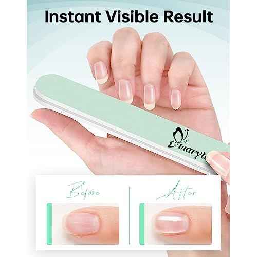 Maryton Nail Buffer and Shine Kit - 10pcs Nail Shine Buffer Blocks for Natural Nails Polisher Fingernail Buffer Buffing File 400 6000 Grit
