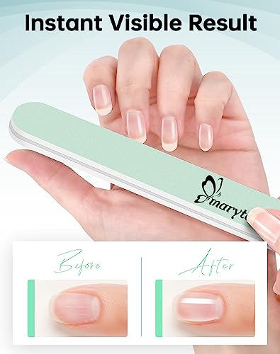 Maryton Nail Buffer 10PCS - Professional Shine Nail Files for Natural Nails, 400/6000 Grit