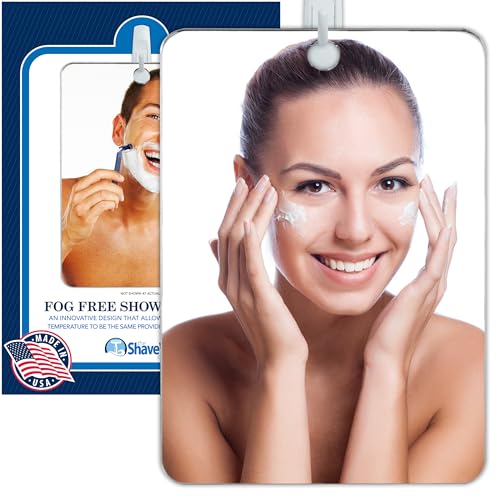 XL Anti-Fog Shower Shaving Mirror with Removable Adhesive Hook - 11.6"L x 7.1"W