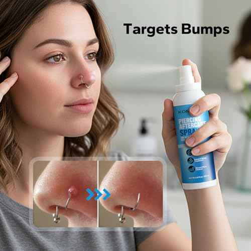 Komoko Piercing Aftercare Spray (5.07 Fl Oz), Saline Spray for Piercings & Ear Piercing Cleaner, Gentle Saline Solution for Piercings, Fast Piercing Bump Solution for Nose, Ears, Belly & More