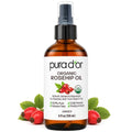 PURA D'OR USDA Organic Rosehip Seed Oil 4oz Cold-Pressed Face & Hair Treatment