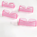 Nail Brush Set for Manicure and Pedicure Cleaning - 4 Pink Handle Brushes